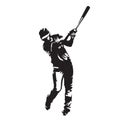 Baseball player batter, vector silhouette Royalty Free Stock Photo