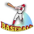 Baseball player batting cartoon Royalty Free Stock Photo