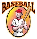 baseball player batting cartoon Royalty Free Stock Photo