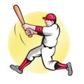 Baseball player batting cartoon Royalty Free Stock Photo