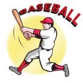 Baseball player batting cartoon Royalty Free Stock Photo