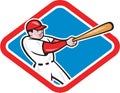 Baseball Player Batting Cartoon Royalty Free Stock Photo