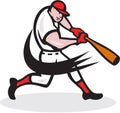 Baseball Player Batting Isolated Cartoon