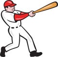 Baseball Player Batting Isolated Cartoon Royalty Free Stock Photo