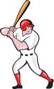 Baseball Player Batting Side Isolated Cartoon Royalty Free Stock Photo