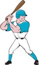 Baseball Player Batting Stance Cartoon