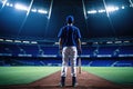 A baseball player in a big stadium Royalty Free Stock Photo