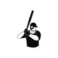 Baseball player black simple icon