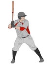 Baseball player, detailed illustration