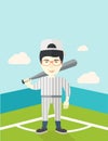 Baseball player on field Royalty Free Stock Photo