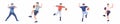 Versatile Flat Illustration Baseball Player Throwing Action Poses Vector Set Royalty Free Stock Photo