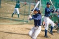 Baseball player girl practicing baseball bat swing