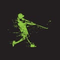 Baseball player, grunge style, abstract isolated vector silhouette Royalty Free Stock Photo