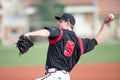 Baseball player during a launch