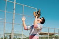 Baseball player making catch Royalty Free Stock Photo