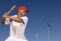 Baseball Player Preparing To Hit A Ball Royalty Free Stock Photo