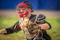 A baseball player on reception