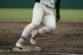 Baseball player running for the next base Royalty Free Stock Photo