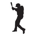 Baseball player, side view, batter silhouette Royalty Free Stock Photo