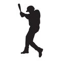 Baseball player, side view, batter silhouette