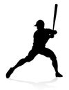 Baseball Player Silhouette Royalty Free Stock Photo