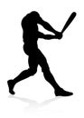 Baseball Player Silhouette Royalty Free Stock Photo