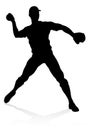 Baseball Player Silhouette Royalty Free Stock Photo