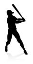 Baseball Player Silhouette Royalty Free Stock Photo