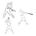 Baseball player, sketch illustration - vector, baseball player vector sketch illustration Royalty Free Stock Photo