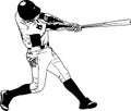 Baseball player, sketch illustration Royalty Free Stock Photo