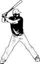 Baseball player, sketch illustration Royalty Free Stock Photo