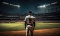 Baseball Player Standing on Baseball Field Royalty Free Stock Photo