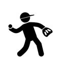 baseball player stickfigure illustration