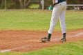 Baseball player on the third base Royalty Free Stock Photo