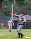 Baseball player throws the ball