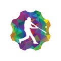 Baseball player vector logo design gear icon. Baseball player vector logo design. Royalty Free Stock Photo