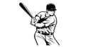Baseball player vector silhouette. Isolated batter icon Royalty Free Stock Photo