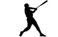 Set of baseball players silhouettes of sports people vector,Baseball player vector silhouette Royalty Free Stock Photo