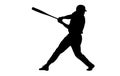 Set of baseball players silhouettes of sports people vector,Baseball player vector silhouette Royalty Free Stock Photo