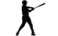 Set of baseball players silhouettes of sports people vector,Baseball player vector silhouette Royalty Free Stock Photo