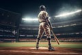 Baseball player waiting ball. Generate Ai Royalty Free Stock Photo