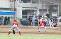 Baseball players ready to play