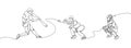 Baseball players set one line art. Continuous line drawing sport, team game, catch ball, pitcher, baseball glove Royalty Free Stock Photo