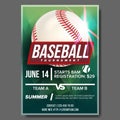 Baseball Poster Vector. Banner Advertising. Base, Ball. Sport Event Tournament Announcement. Announcement, Game, League Royalty Free Stock Photo