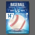 Baseball Poster Vector. Banner Advertising. Sport Event Announcement. Announcement, Game, League Design. Championship Royalty Free Stock Photo