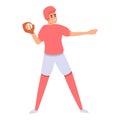 Baseball ready play icon, cartoon style Royalty Free Stock Photo