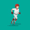 Baseball runner player. Vector Illustration Royalty Free Stock Photo