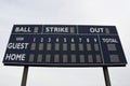 Baseball Scoreboard. Royalty Free Stock Photo