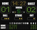 Baseball scoreboard Icon on black background - vector