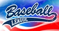 Baseball script on an American flag background Royalty Free Stock Photo